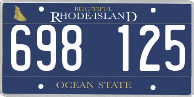 RI license plate 698125