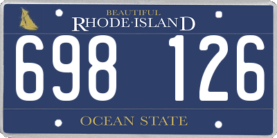 RI license plate 698126