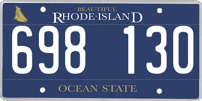 RI license plate 698130