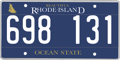 RI license plate 698131