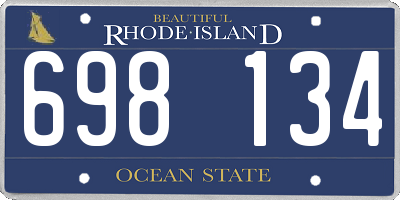 RI license plate 698134