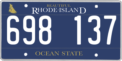 RI license plate 698137