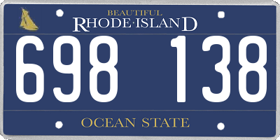 RI license plate 698138