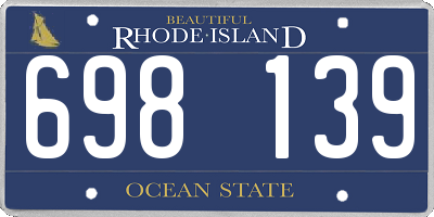 RI license plate 698139