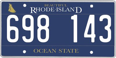 RI license plate 698143