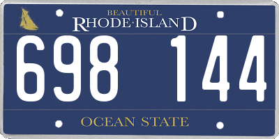 RI license plate 698144