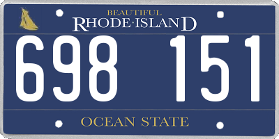 RI license plate 698151
