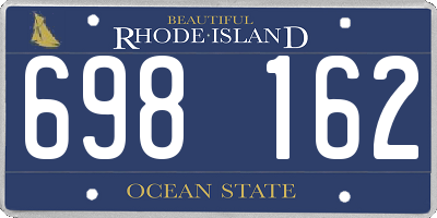 RI license plate 698162