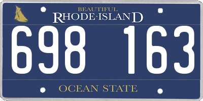 RI license plate 698163