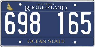 RI license plate 698165