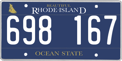 RI license plate 698167