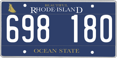 RI license plate 698180