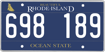 RI license plate 698189