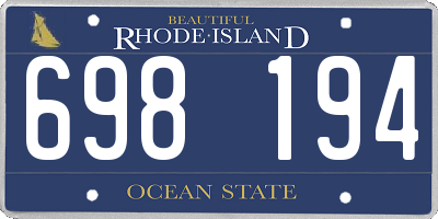 RI license plate 698194