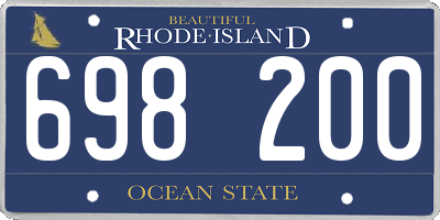 RI license plate 698200