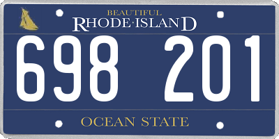RI license plate 698201