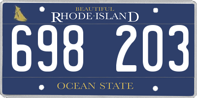 RI license plate 698203