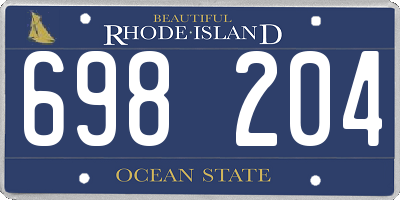 RI license plate 698204