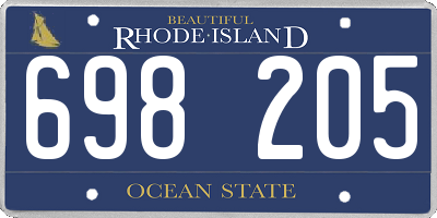 RI license plate 698205