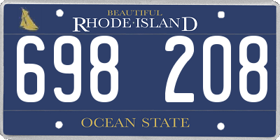 RI license plate 698208