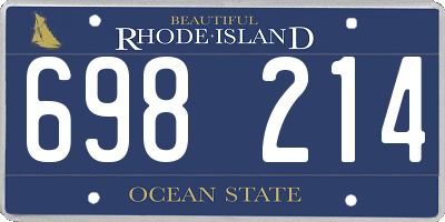 RI license plate 698214