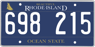 RI license plate 698215