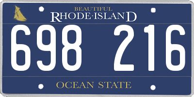 RI license plate 698216