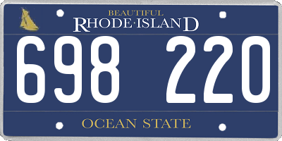 RI license plate 698220