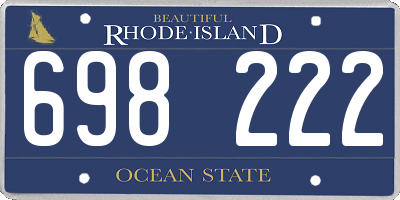 RI license plate 698222