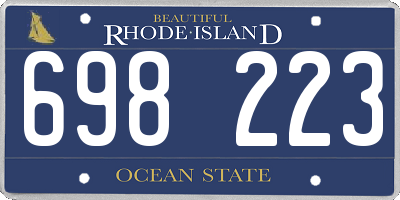 RI license plate 698223