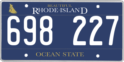 RI license plate 698227