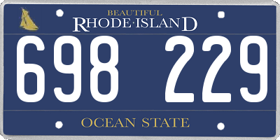RI license plate 698229