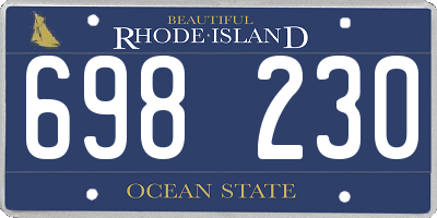 RI license plate 698230