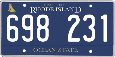 RI license plate 698231