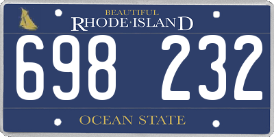 RI license plate 698232
