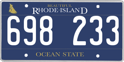 RI license plate 698233