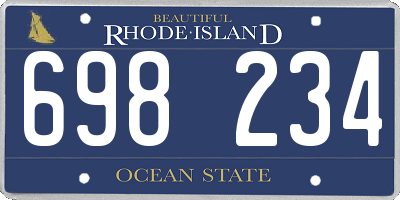RI license plate 698234