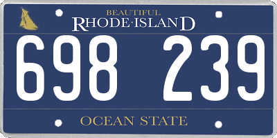 RI license plate 698239
