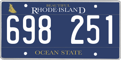 RI license plate 698251