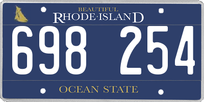 RI license plate 698254