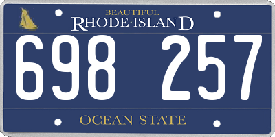 RI license plate 698257
