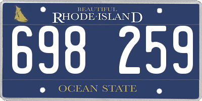 RI license plate 698259