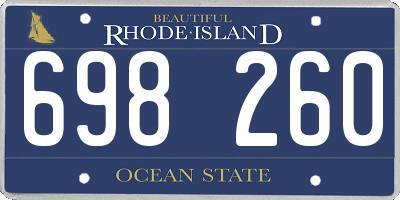 RI license plate 698260