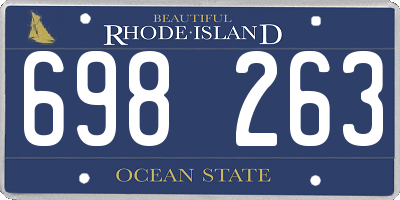 RI license plate 698263