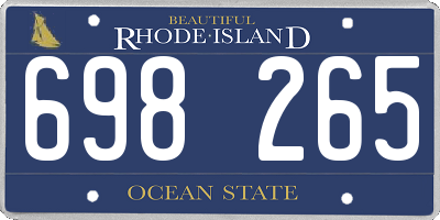 RI license plate 698265