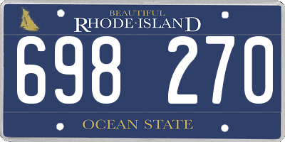 RI license plate 698270