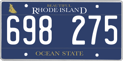 RI license plate 698275