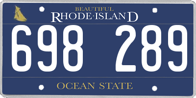 RI license plate 698289