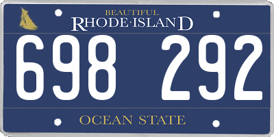 RI license plate 698292