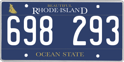 RI license plate 698293
